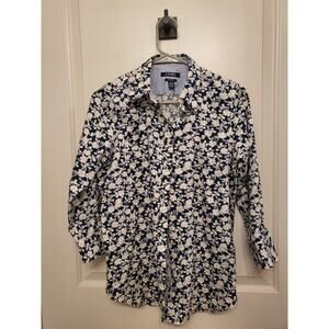 Chaps Women's floral dress shirt Blue Size SP
